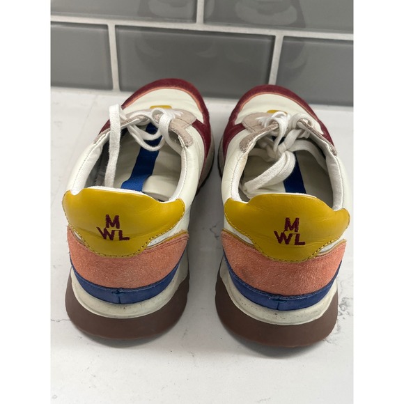 Madewell Women Running Sneakers Shoes Burgundy Cream Yellow Blue Size 8.5‎ - Picture 4 of 8